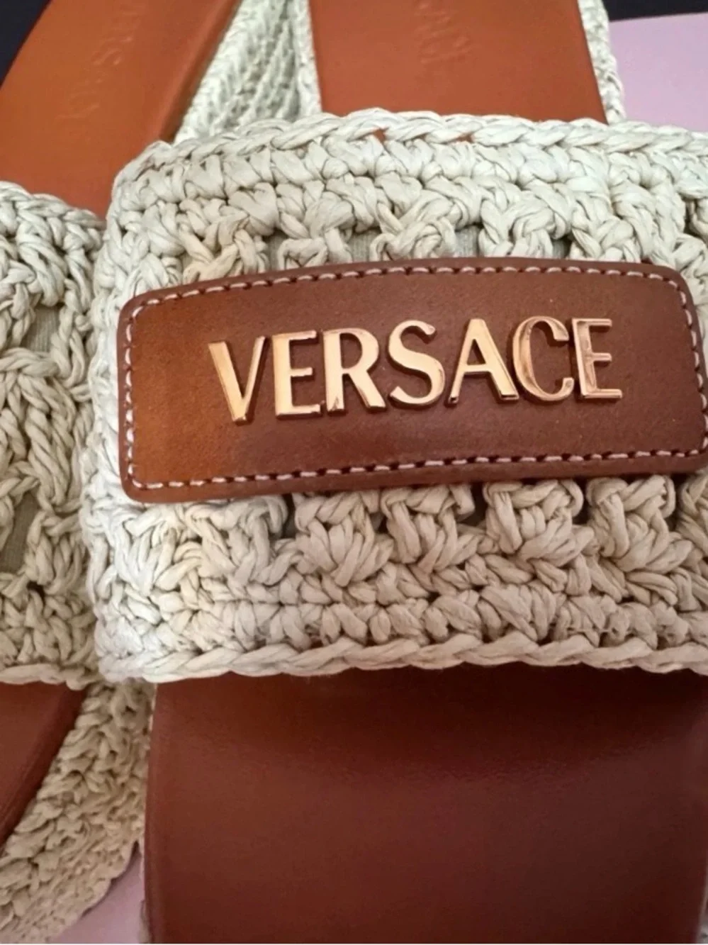 Versace 55MM  Espadrille Mules womens size 38/US 8